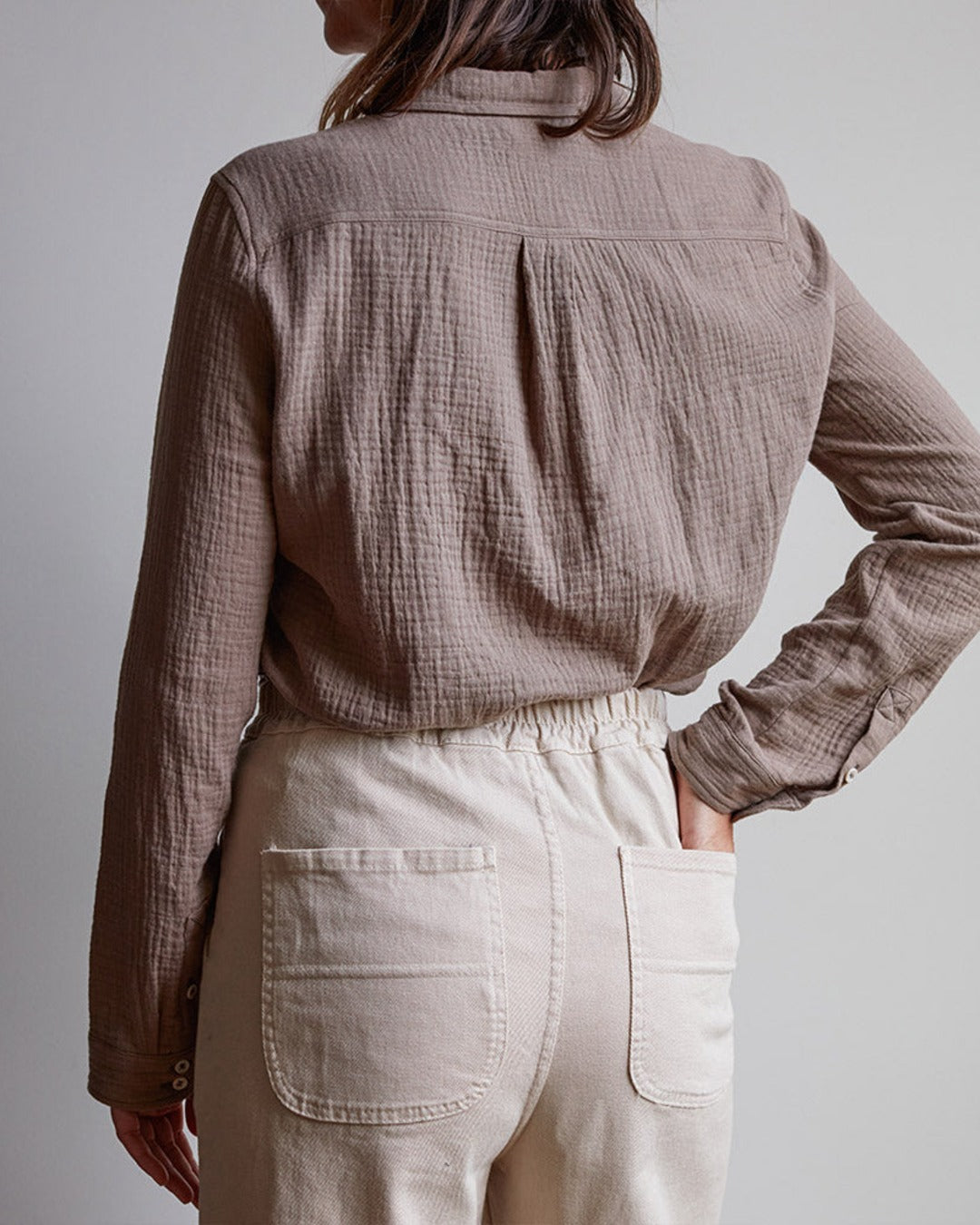 Merci - Chemise en gaze de coton - Beige