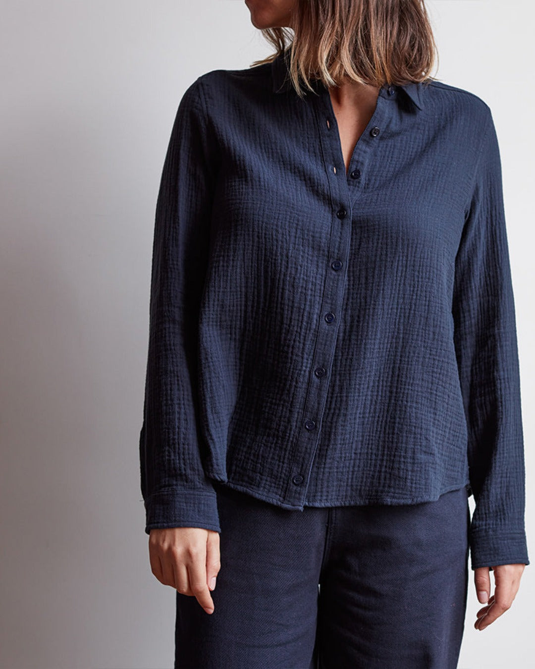 Merci - cotton gauze shirt - Navy