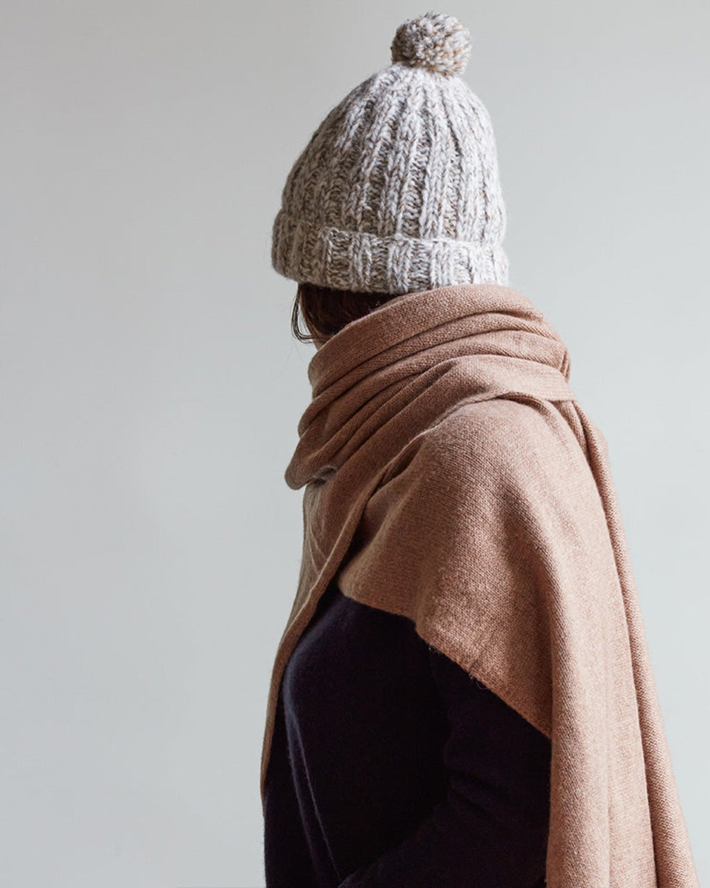 Merci - Wool Beanie - Off-White & Camel