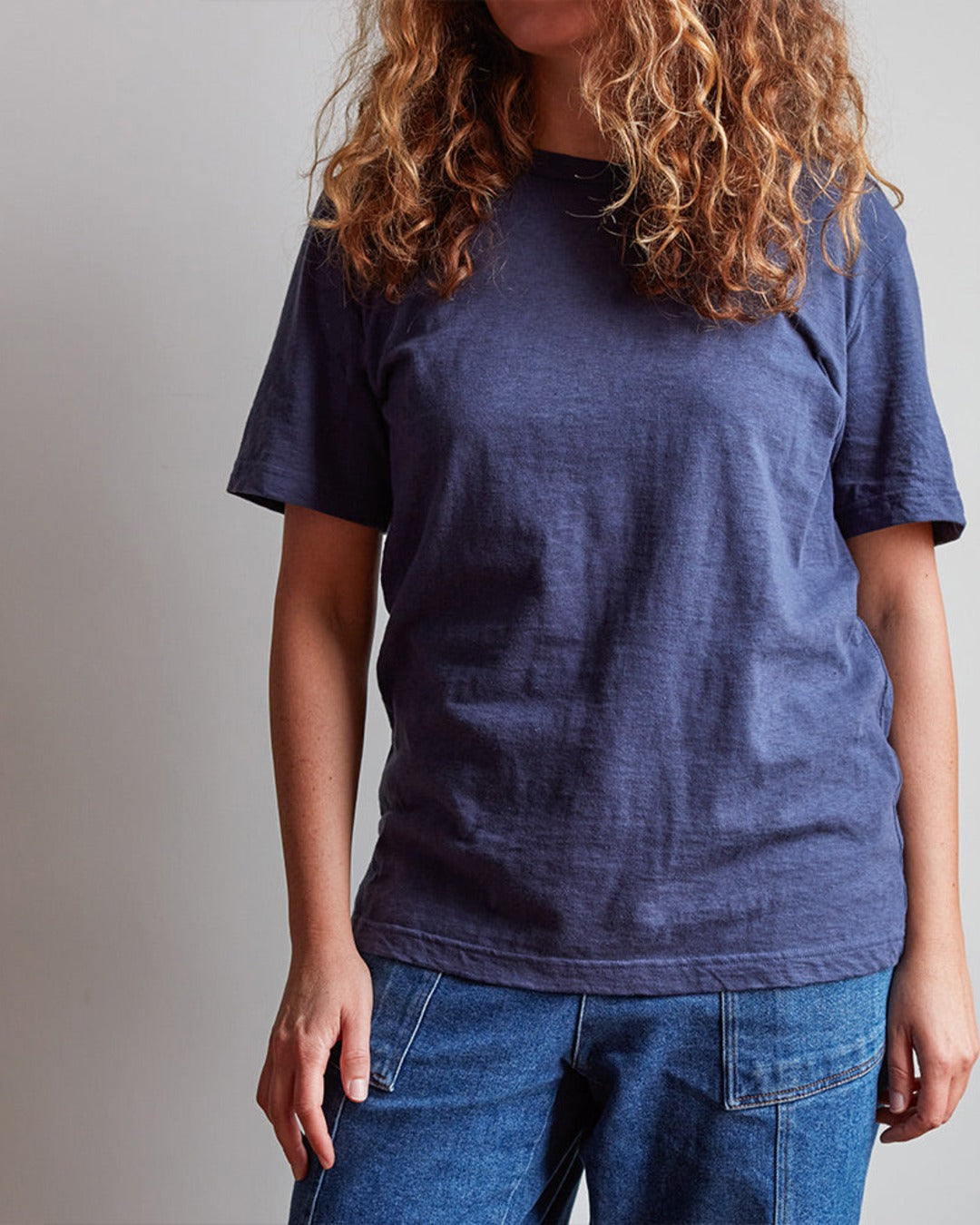Merci - plain cotton t-shirt - Navy