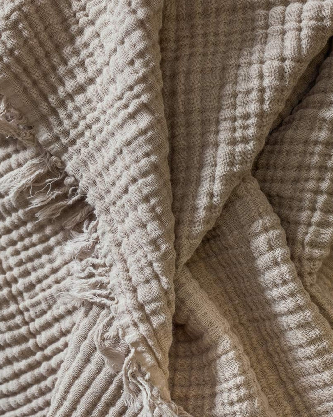 Merci - Plaid En Gaze De Coton - Beige Quai De Seine