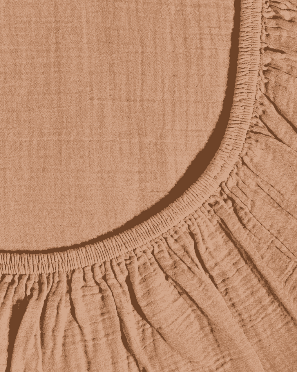 Merci - Cotton gauze fitted sheet - Eiffel Brown
