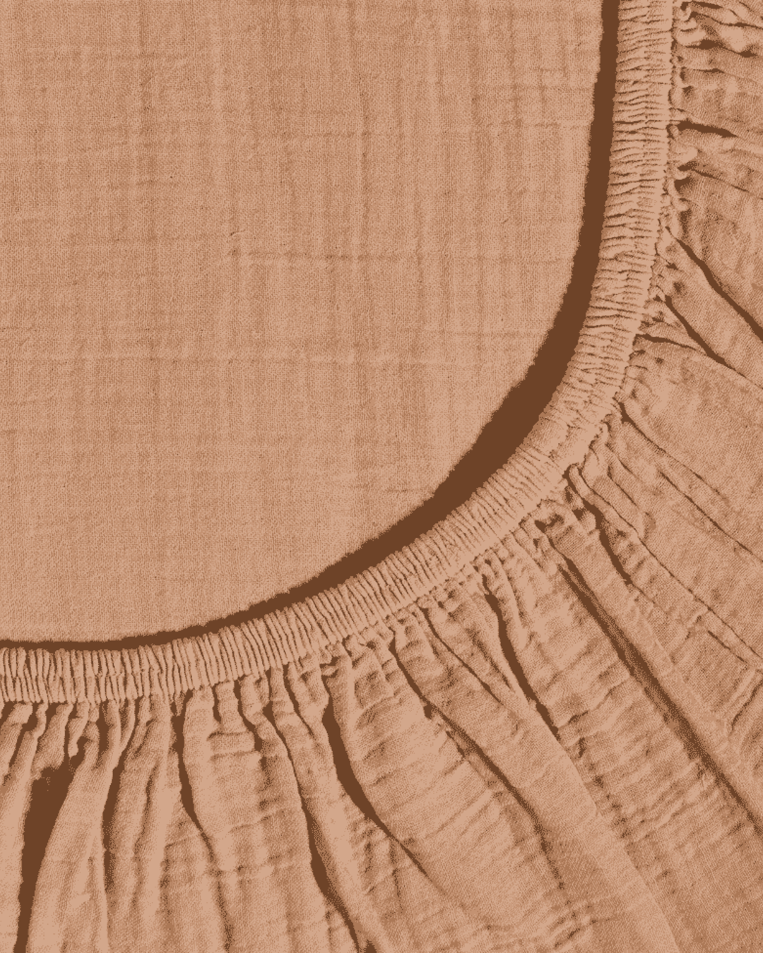Merci - Cotton gauze fitted sheet - Eiffel Brown