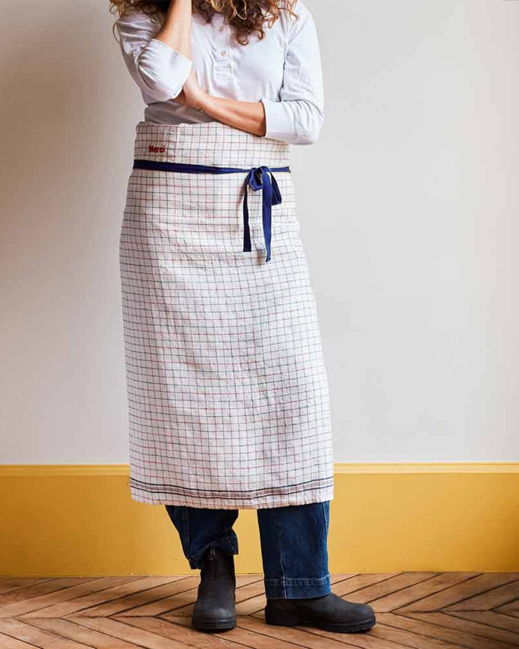 Merci - Washed linen apron - Office