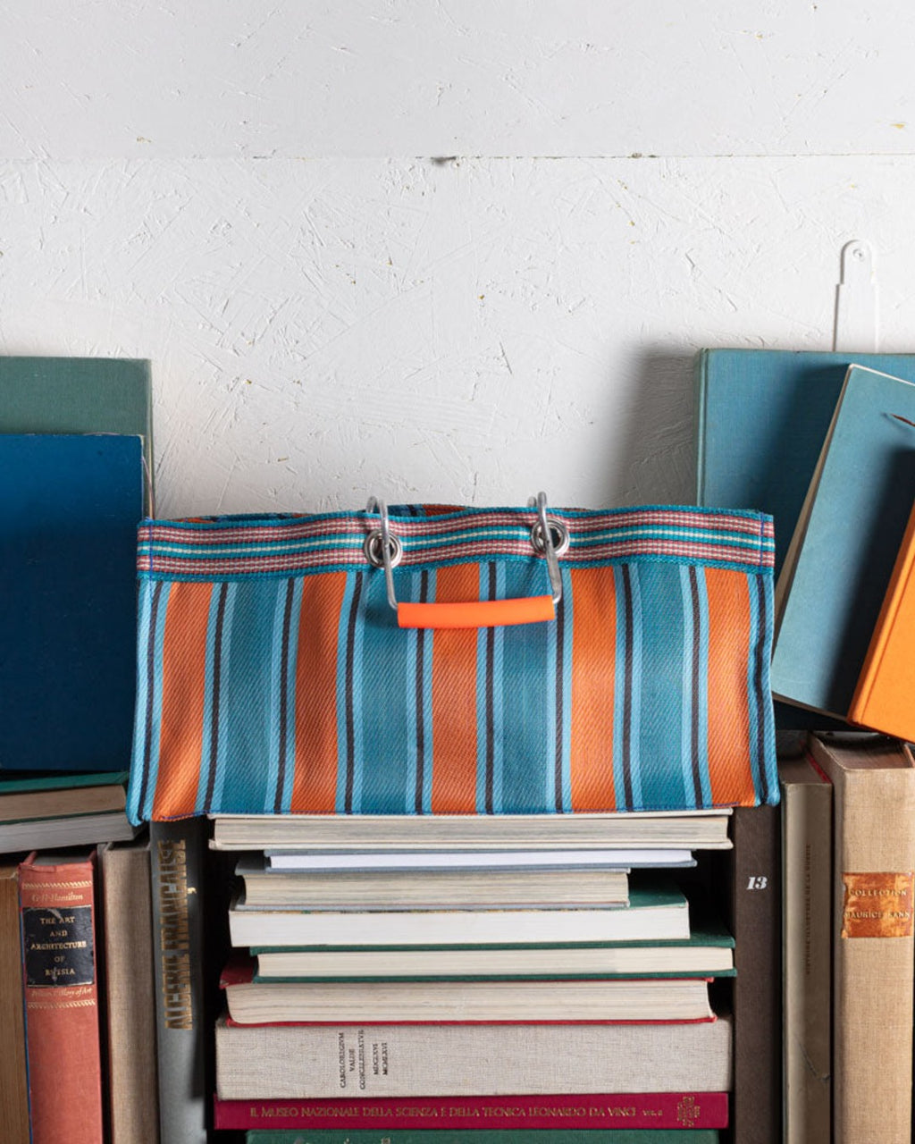 Puebco - Rectangular basket - Orange & Blue