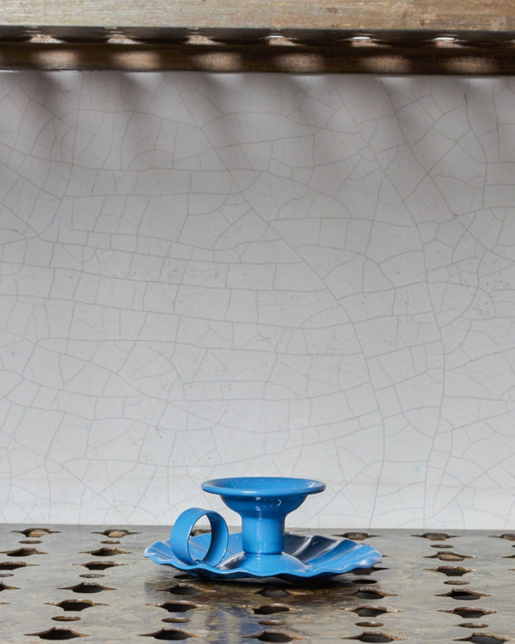 Italo Ottinetti - Aluminum candle holder - Blue