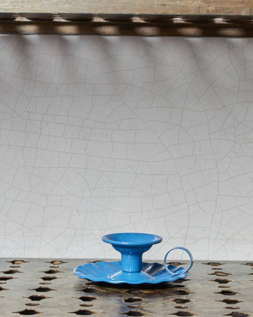 Italo Ottinetti - Aluminum candle holder - Blue