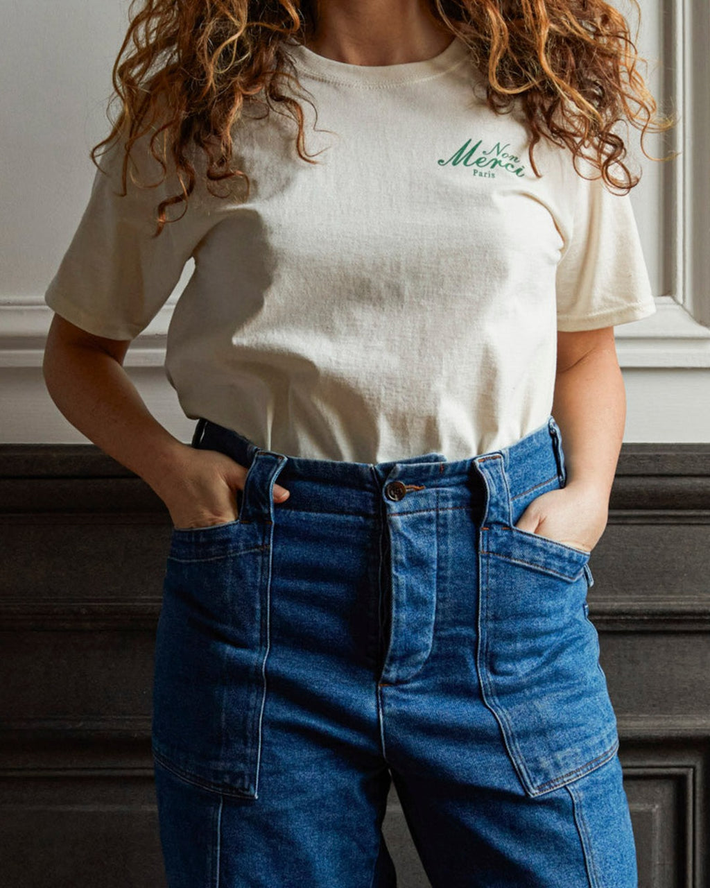 Merci - T-Shirt unisexe Non Merci "Rive Gauche" - Beige