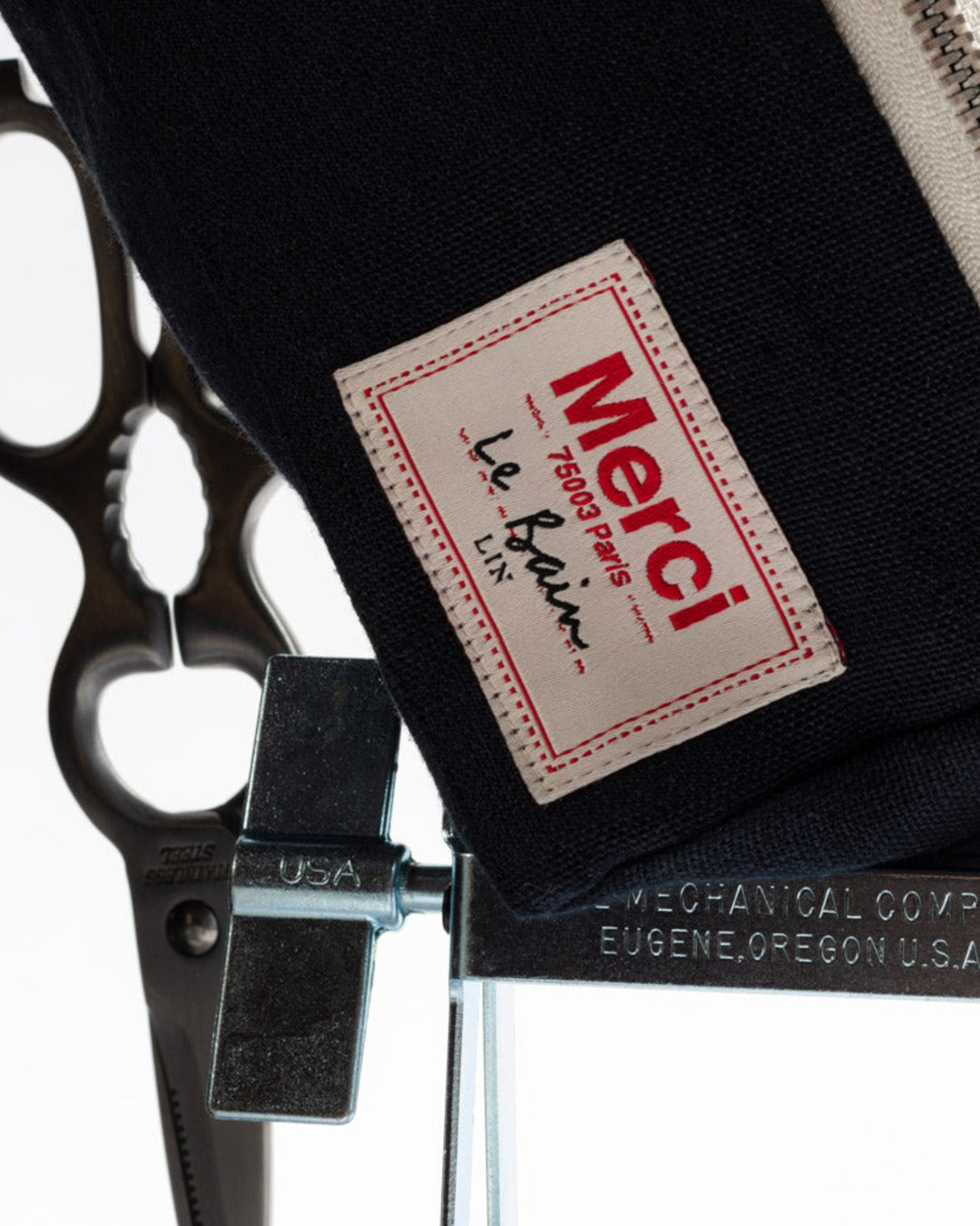 Merci - Trousse De Toilette En Lin Lavé - Bleu Encre