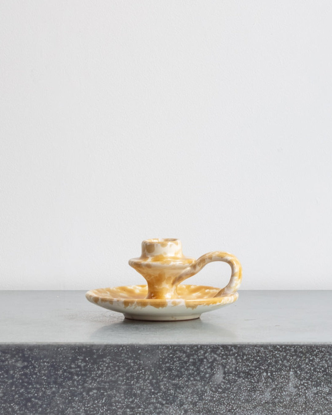 Spotted ceramic candle holder - Amber