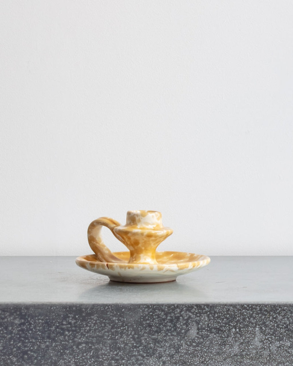Spotted ceramic candle holder - Amber