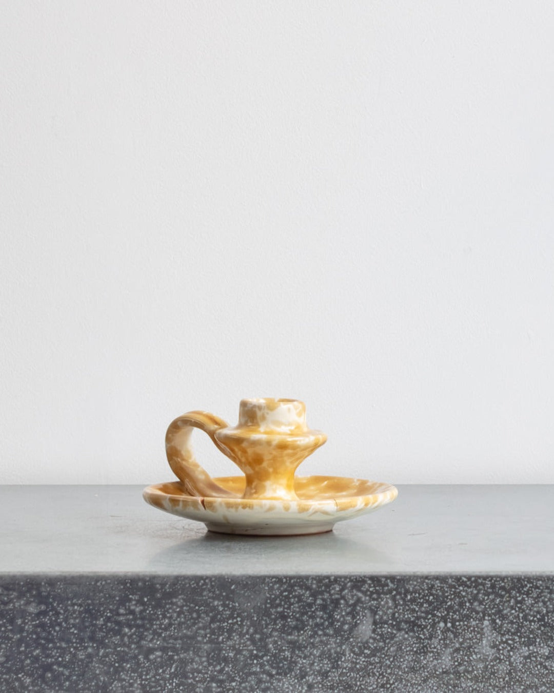Spotted ceramic candle holder - Amber