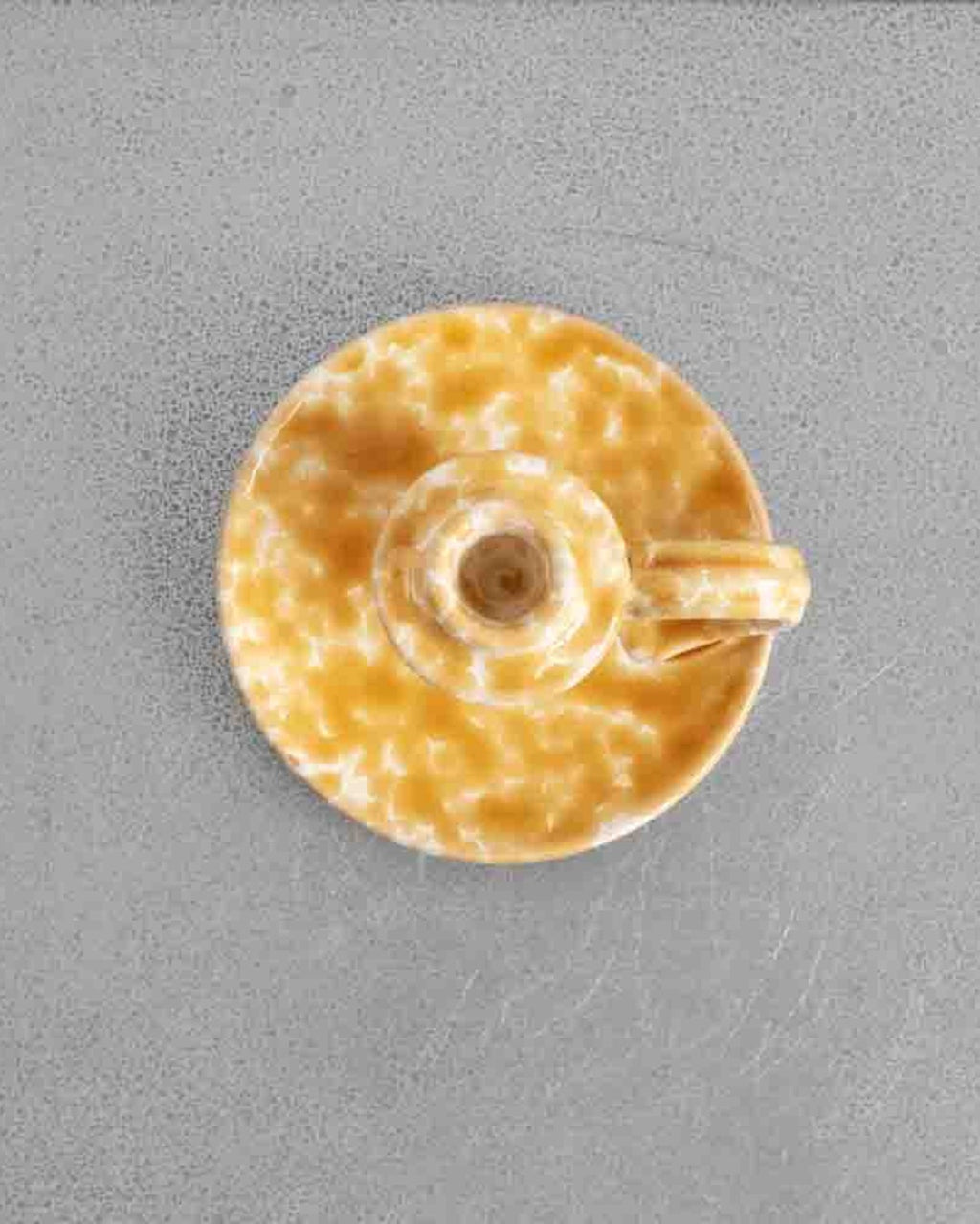 Spotted ceramic candle holder - Amber