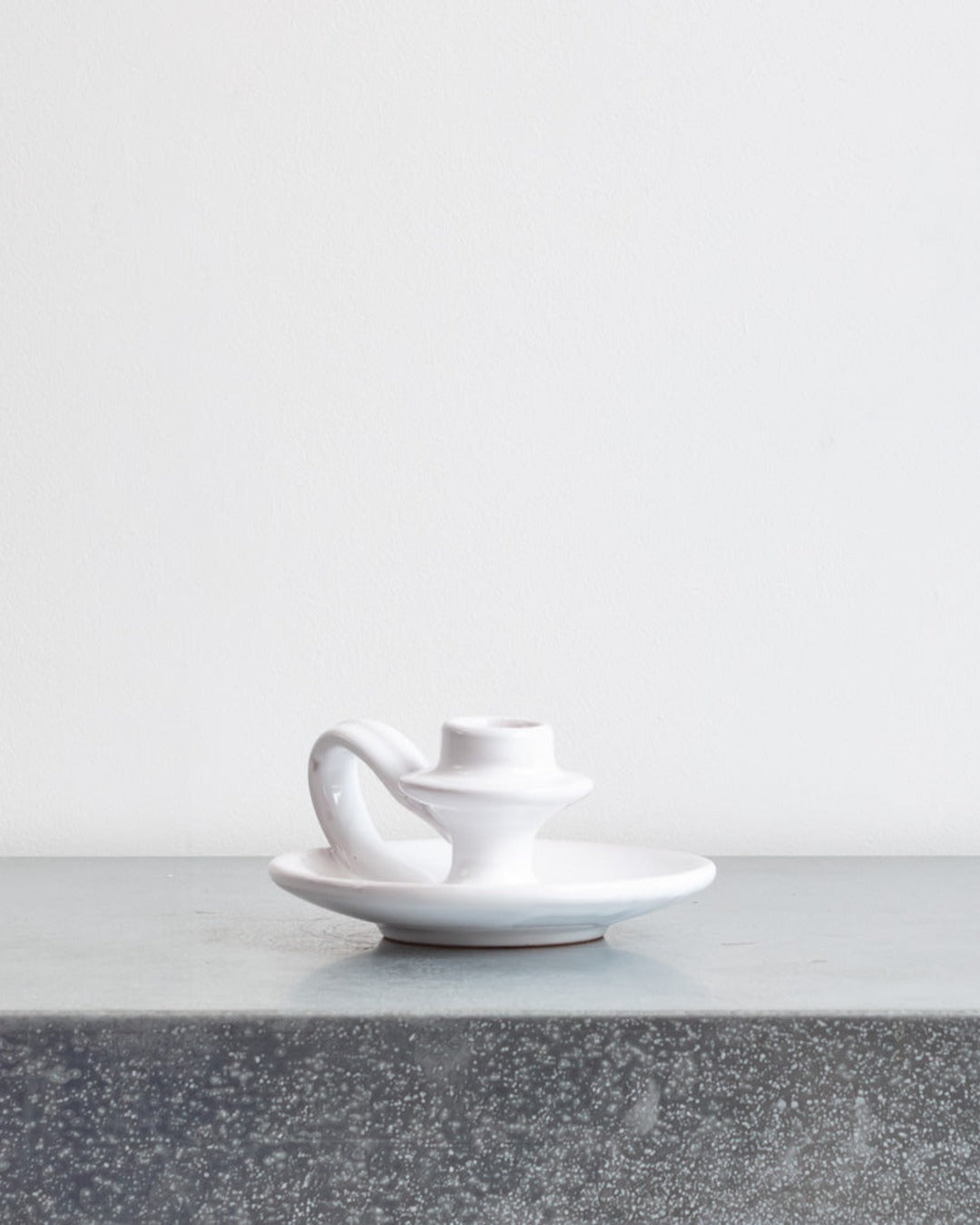 Ceramic candle holder - White