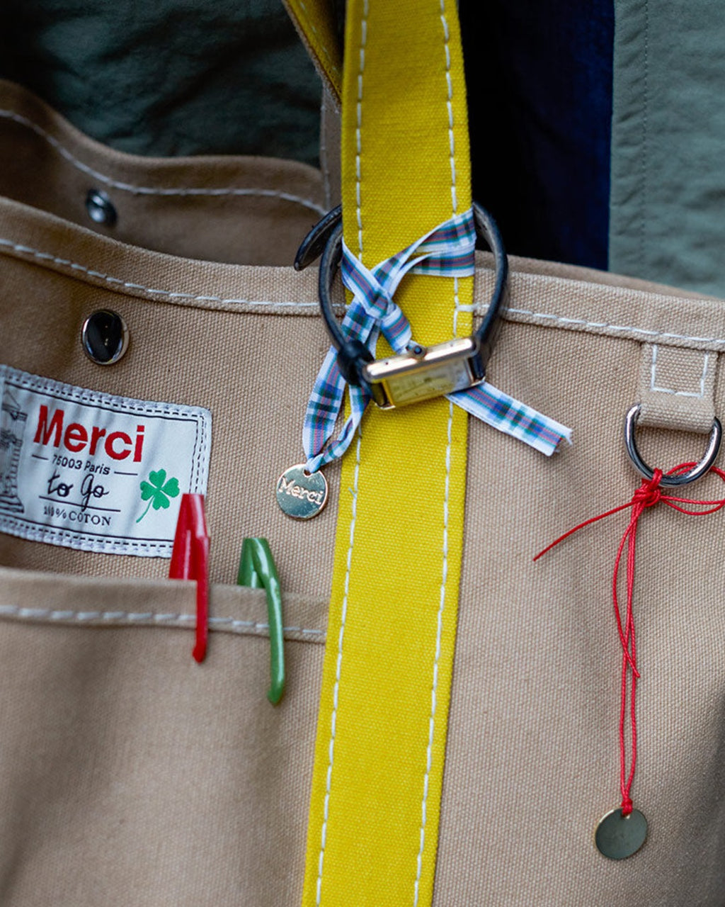 Merci - Candide shopping bag in canvas - Yellow