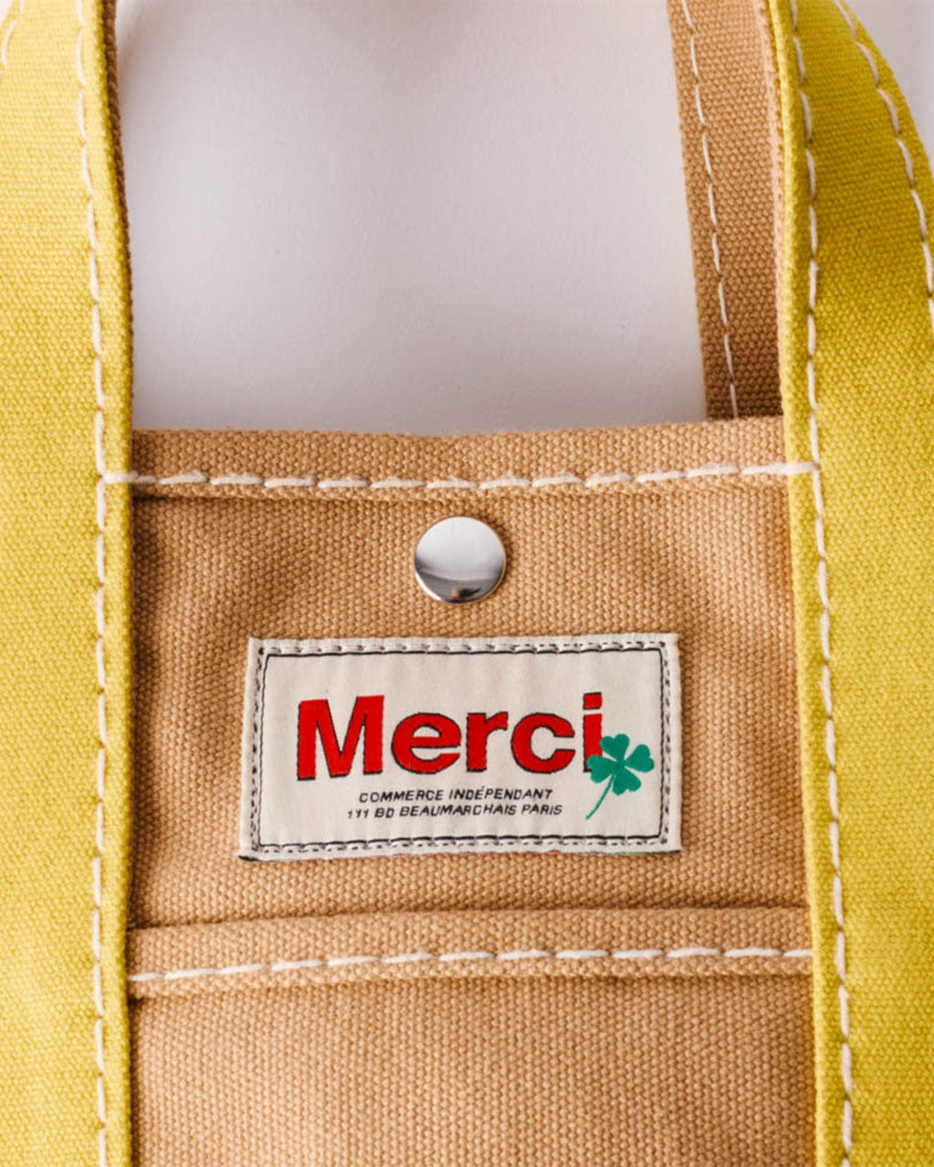 Merci - Candide shopping bag in canvas - Yellow