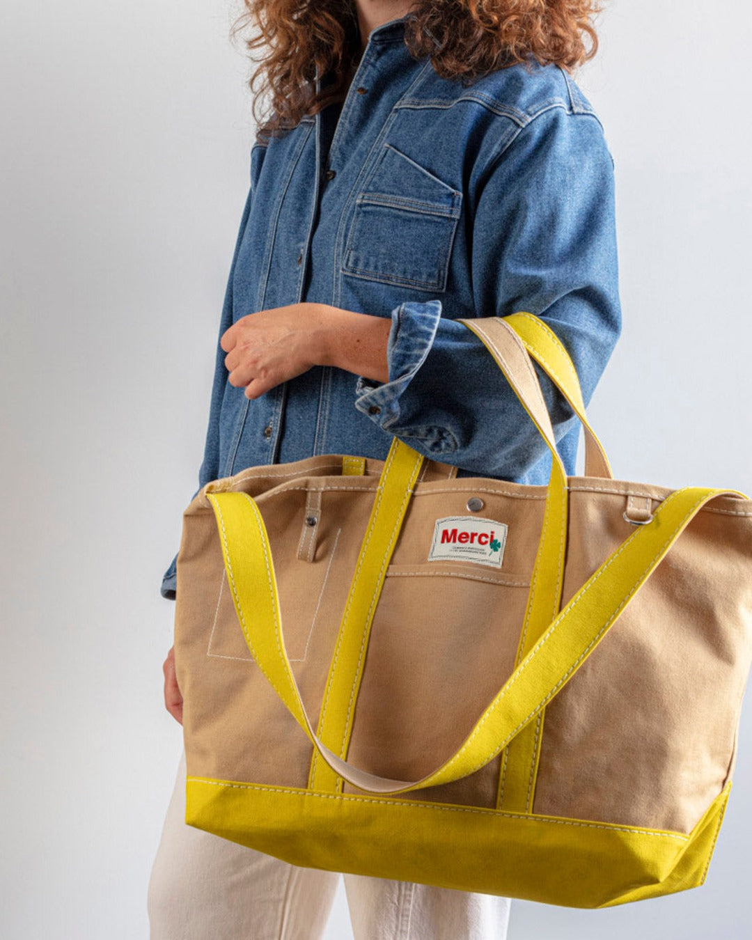 Merci - Candide shopping bag in canvas - Yellow