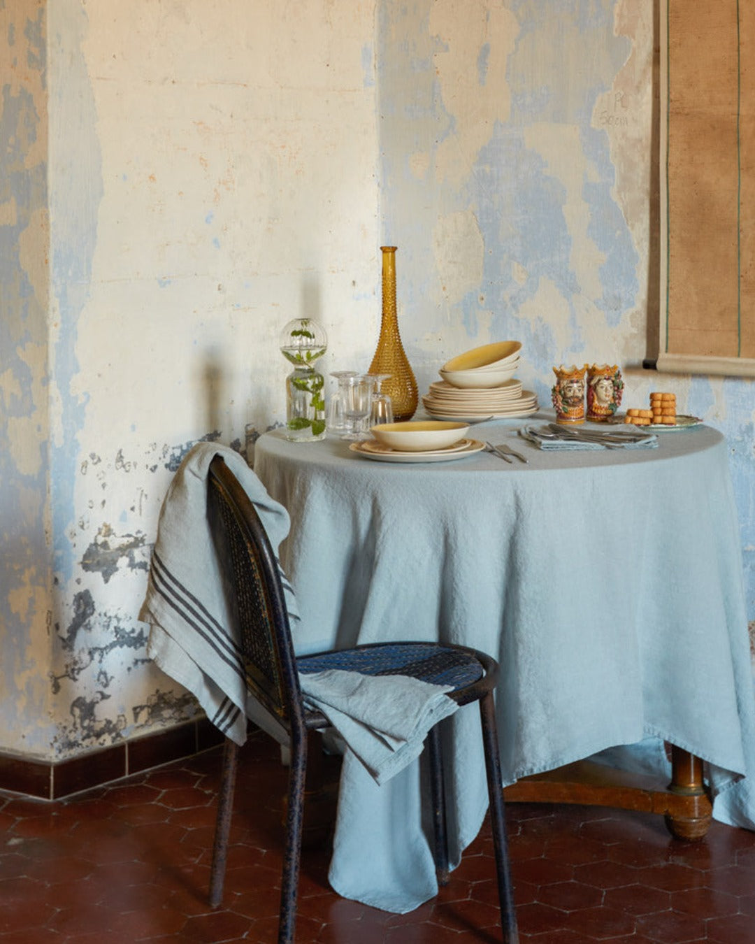 Merci - Washed linen tea towel - Vesuvius Grey