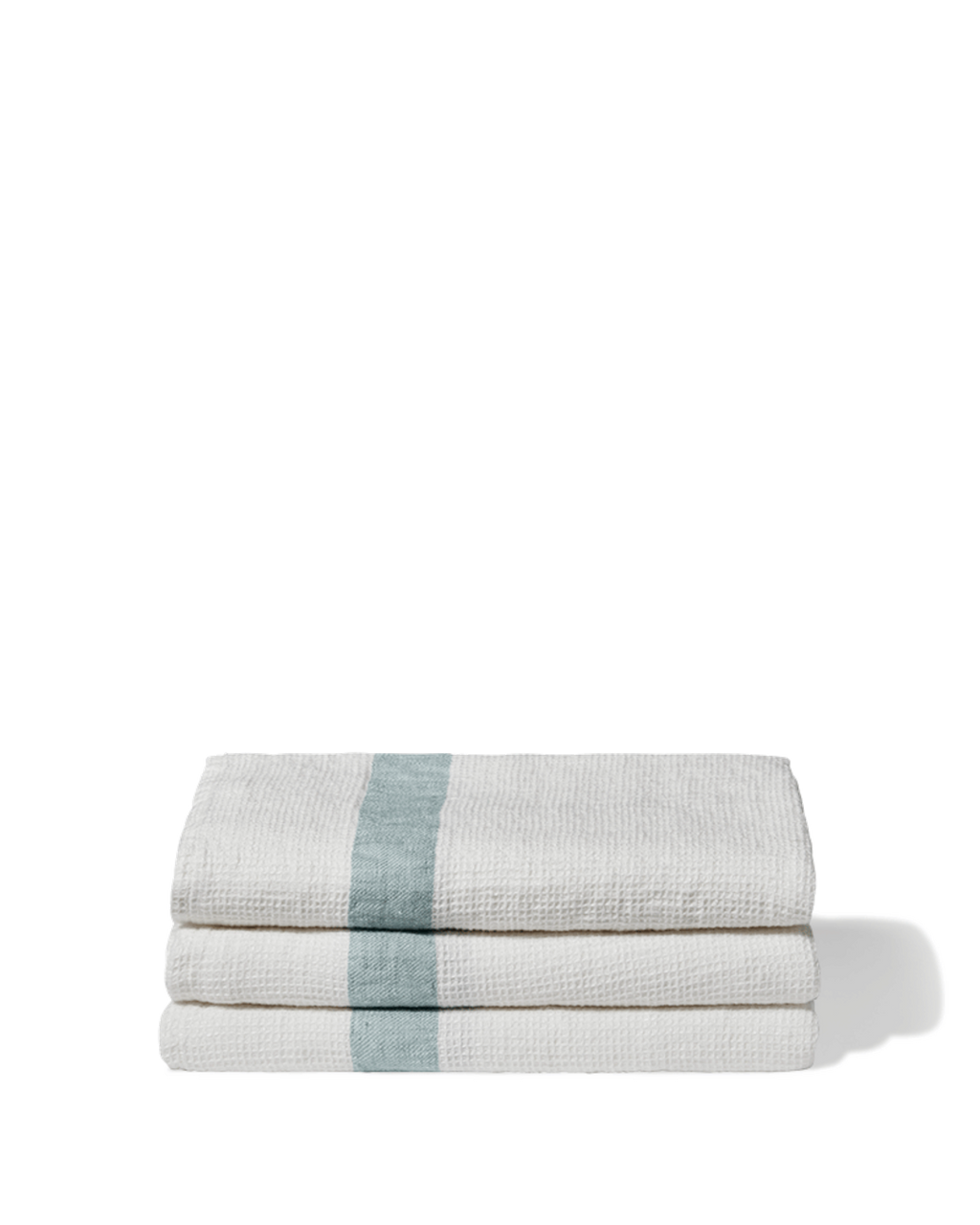 Merci - Serviette De Bain En Lin Nid D'Abeille - Bande Gris Vésuve