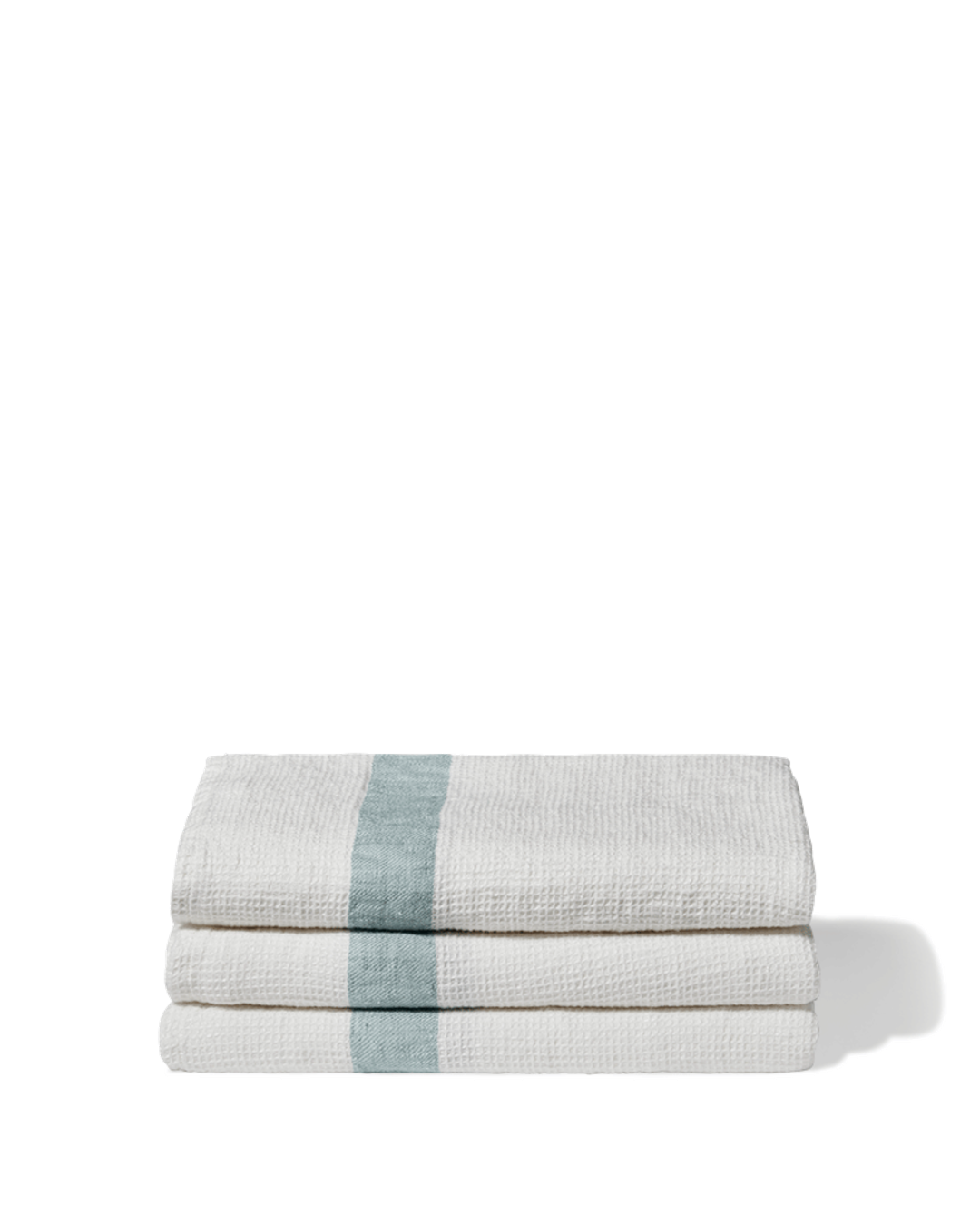 Merci - Serviette De Bain En Lin Nid D'Abeille - Bande Gris Vésuve