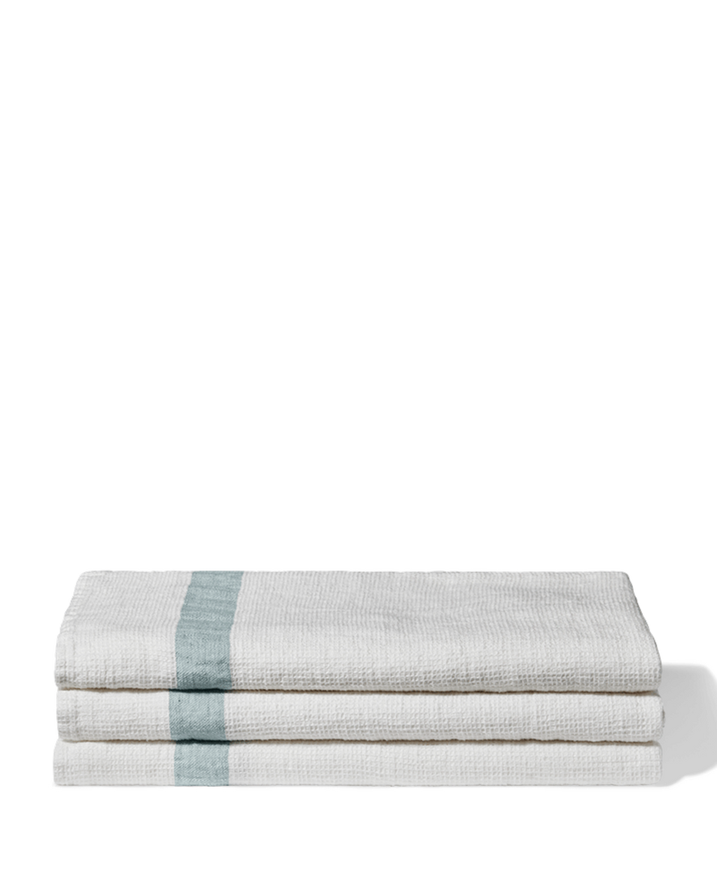 Merci - Serviette De Bain En Lin Nid D'Abeille - Bande Gris Vésuve