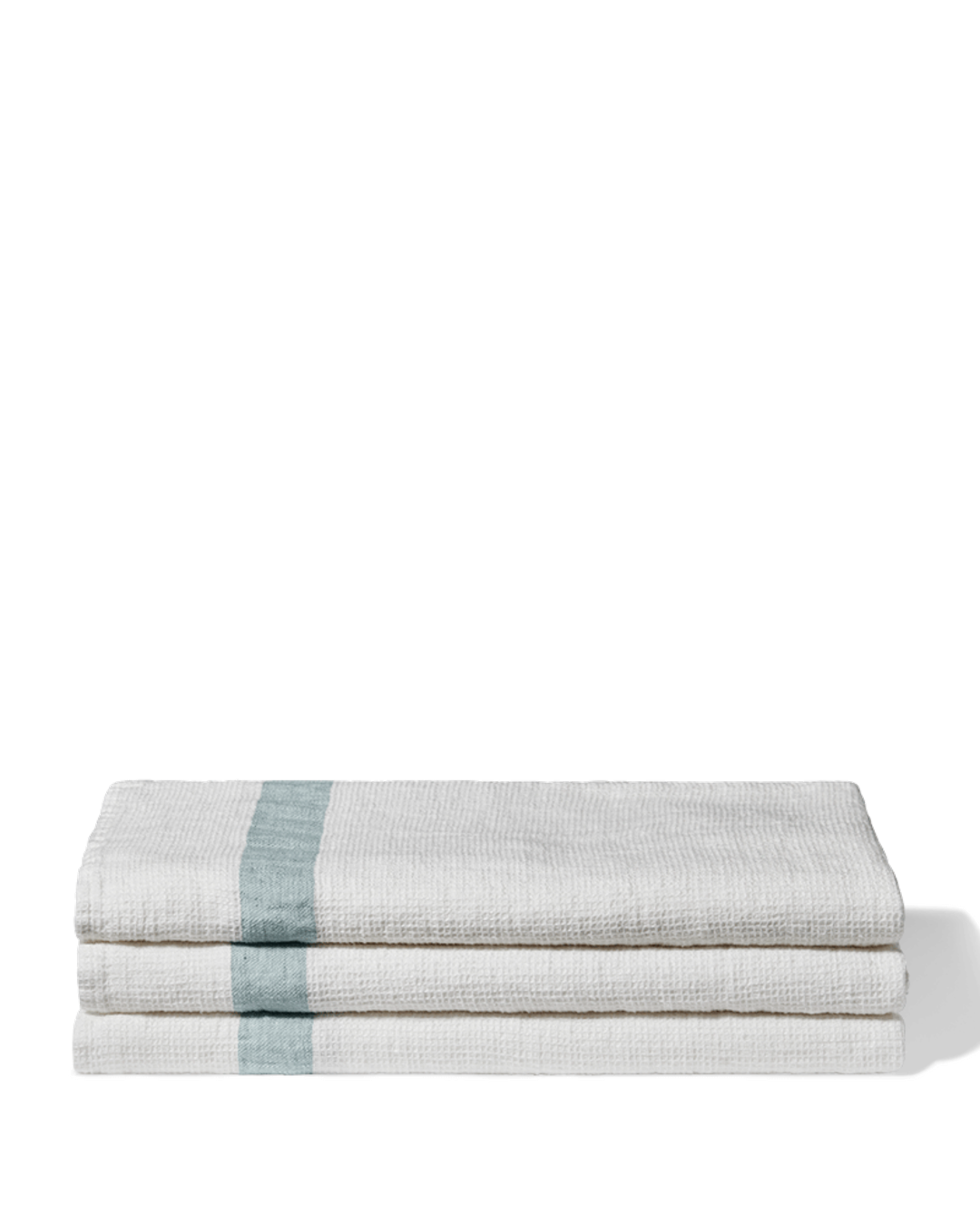 Merci - Serviette De Bain En Lin Nid D'Abeille - Bande Gris Vésuve