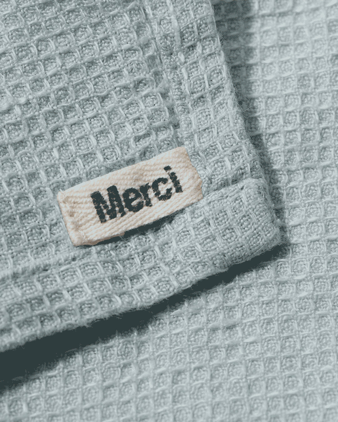 Merci - Serviette De Bain En Lin Nid D'Abeille - Gris Vésuve