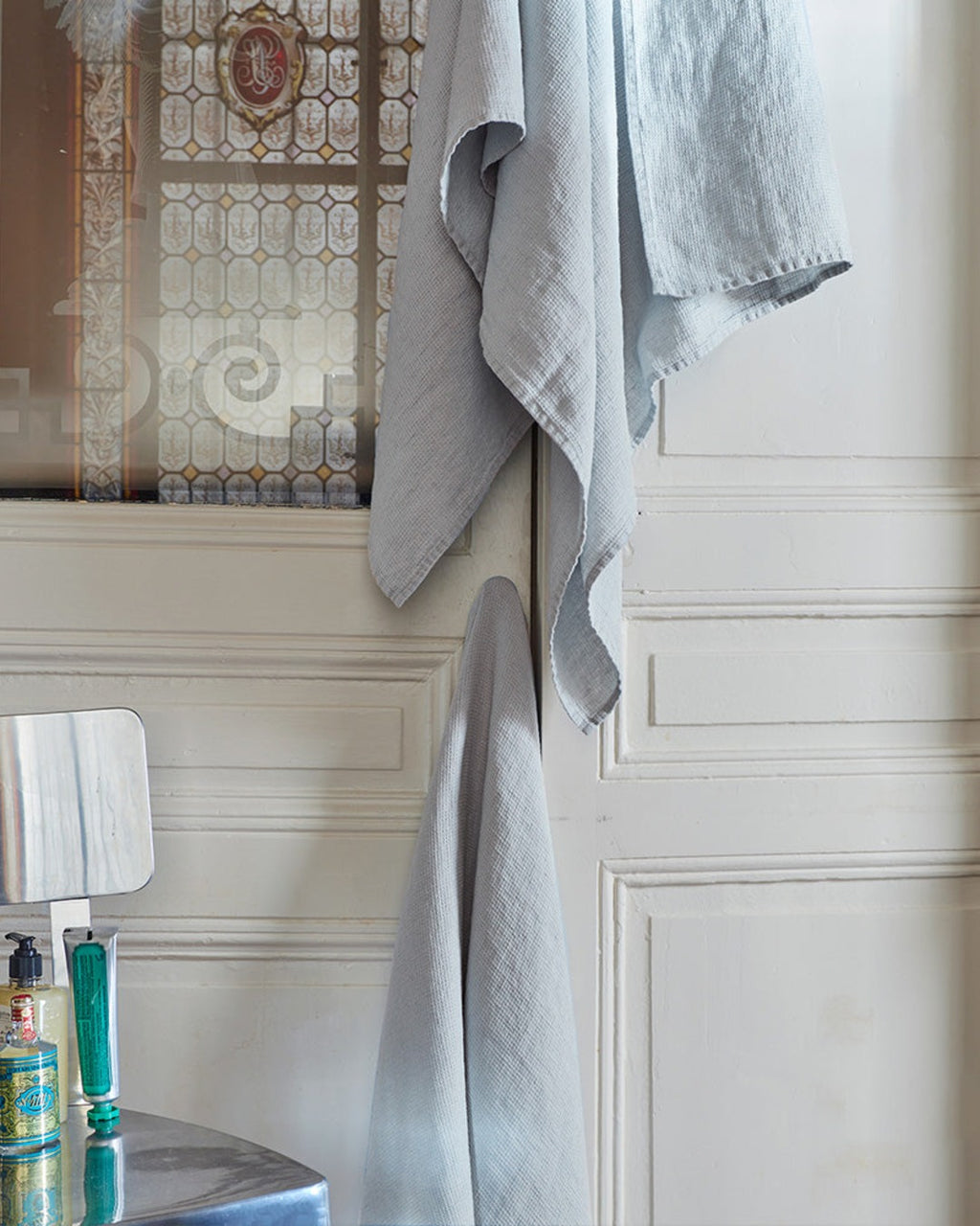 Merci - Serviette De Bain En Lin Nid D'Abeille - Gris Vésuve