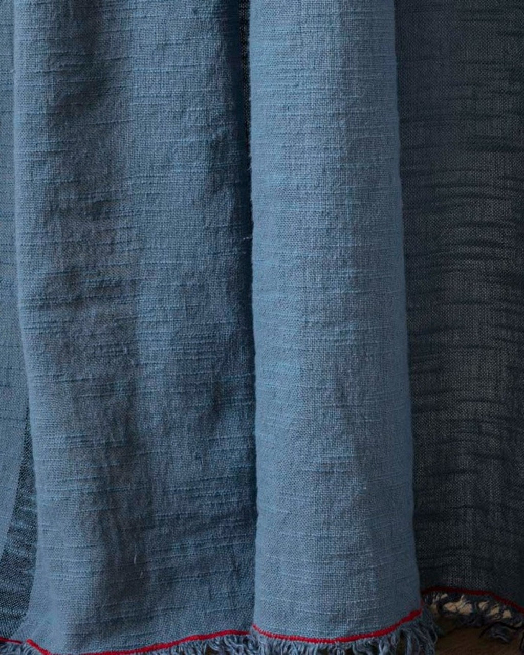 Merci - Washed linen curtain with fringe - Stone