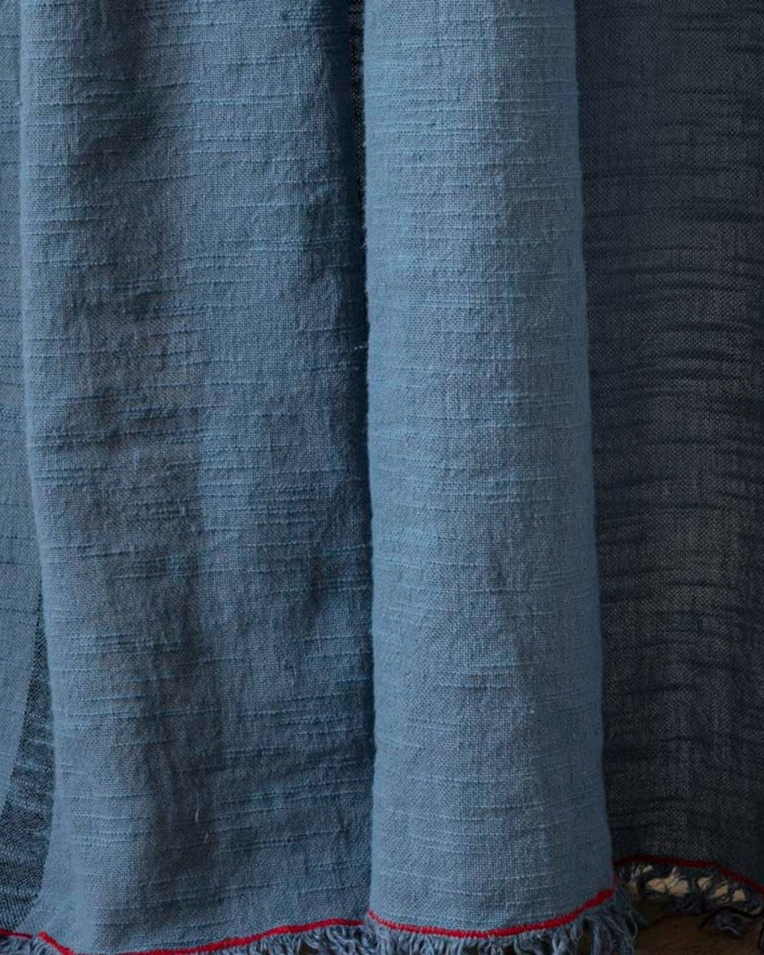 Merci - Washed linen curtain with fringe - Stone
