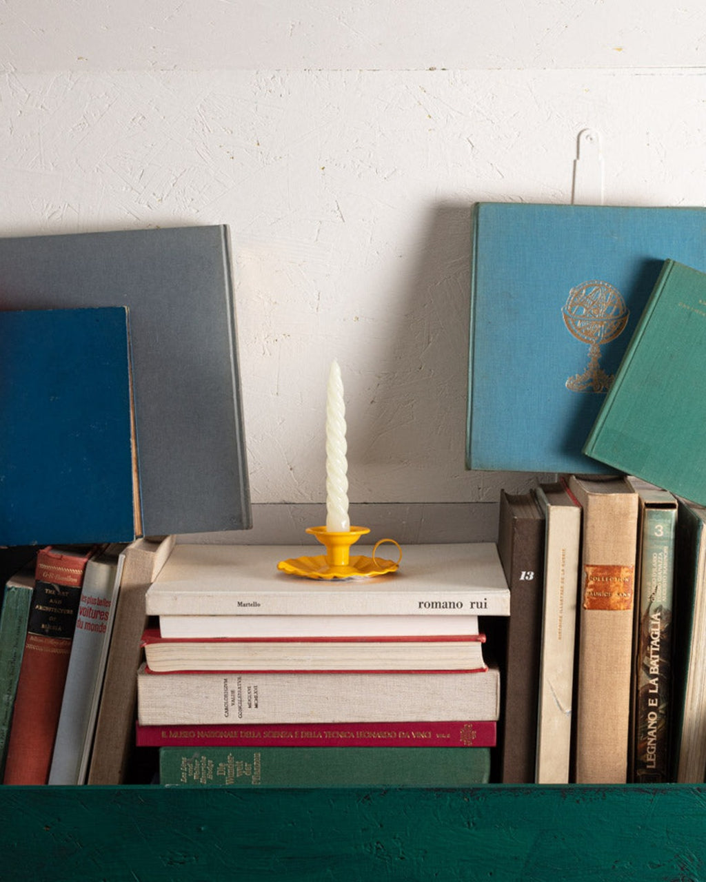 Italo Ottinetti - Aluminum candle holder - Yellow