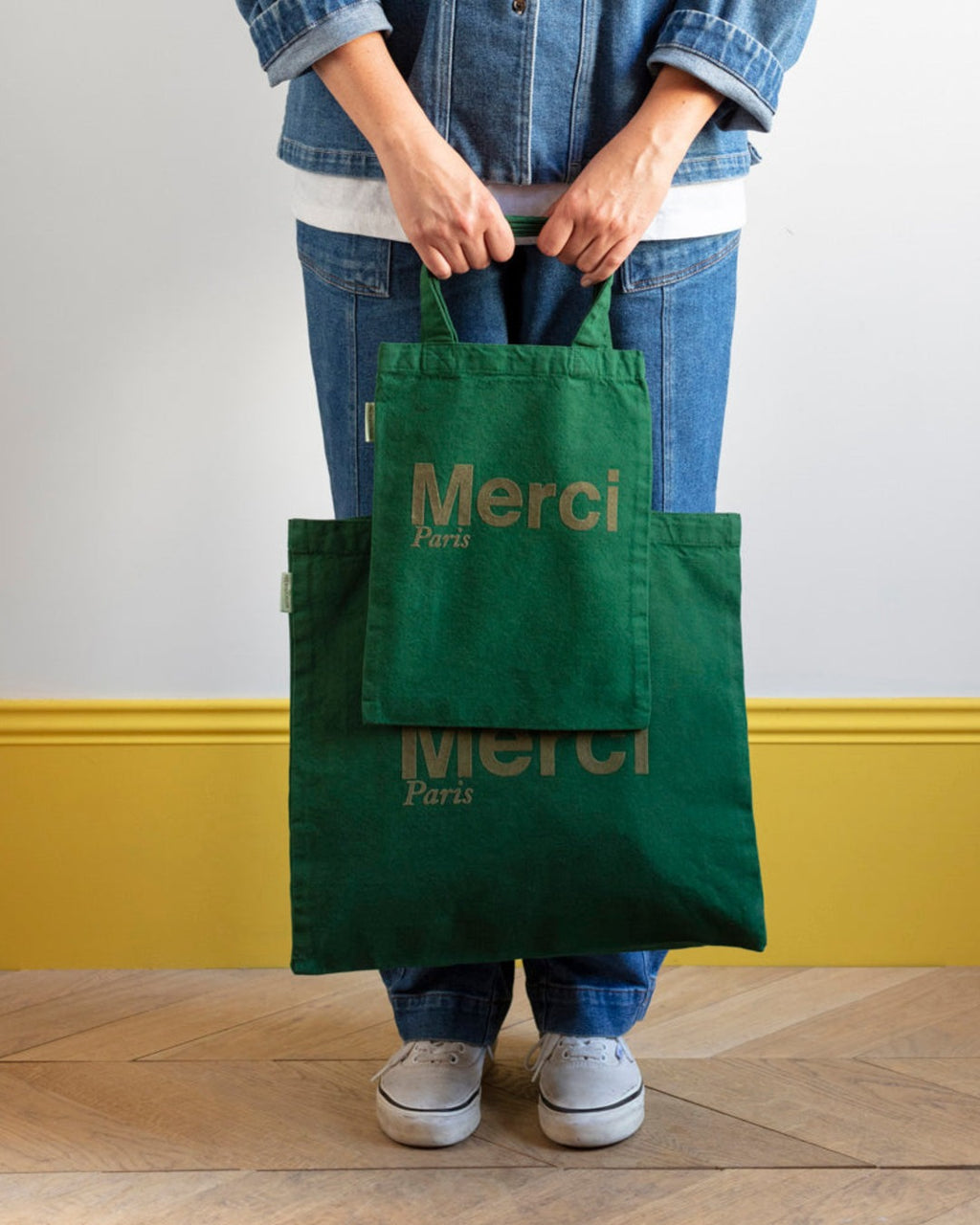 Merci - Cotton Tote Bag - Green