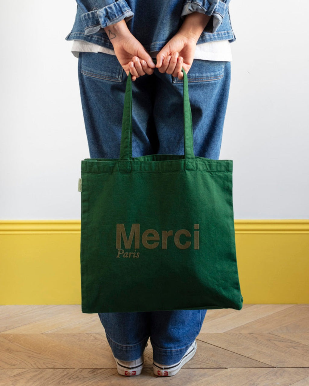Merci - Cotton Tote Bag - Green