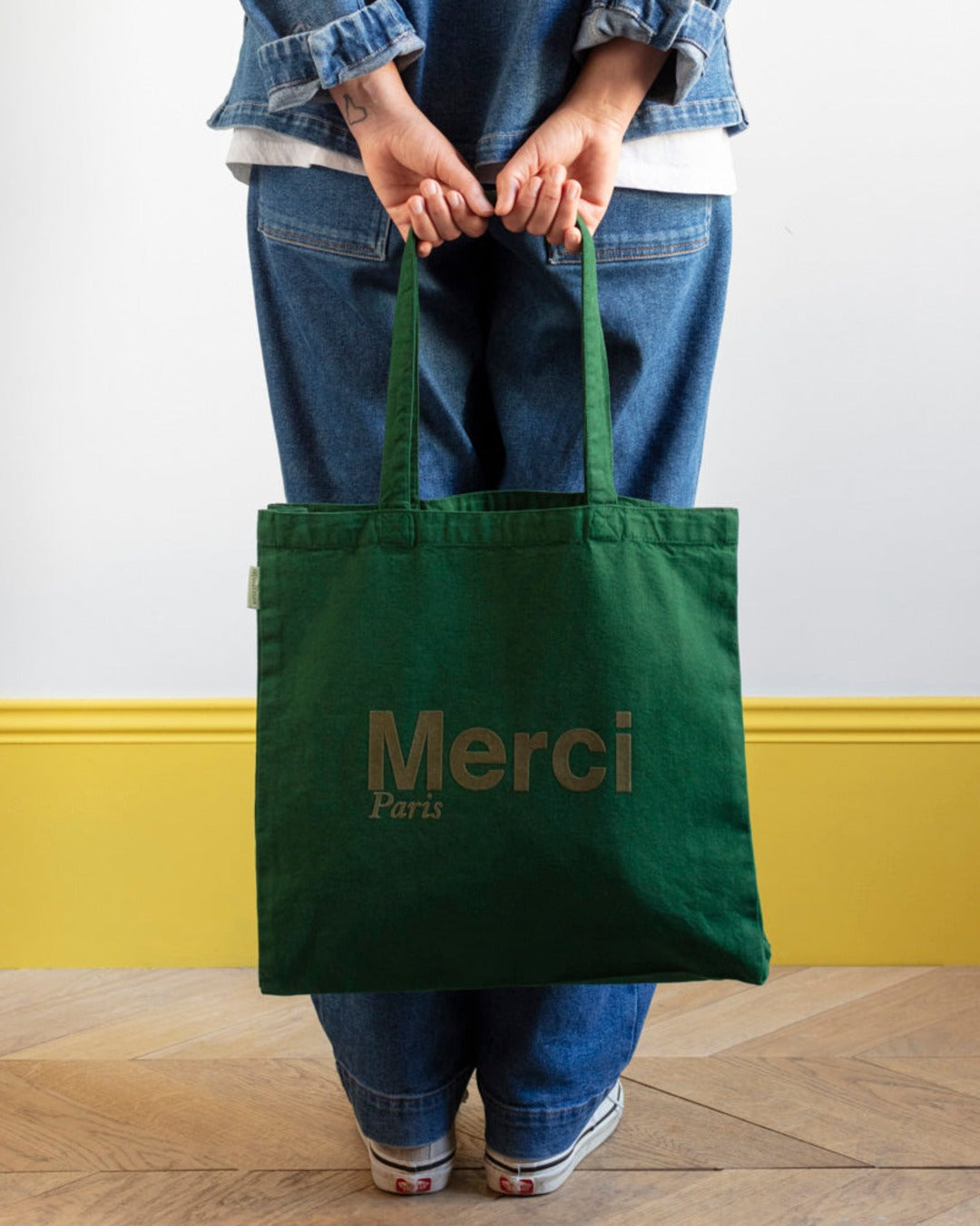 Merci - Cotton Tote Bag - Green