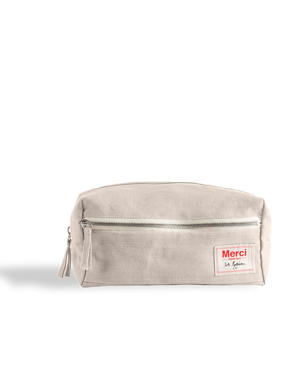 Merci - Washed linen toiletry bag - Stone