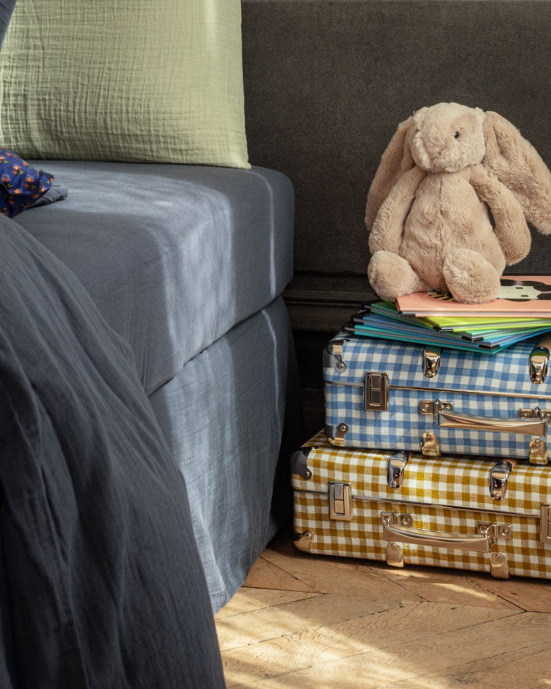 Merci x Caramel - Drap-Housse En Gaze De Coton - Gris Fusain