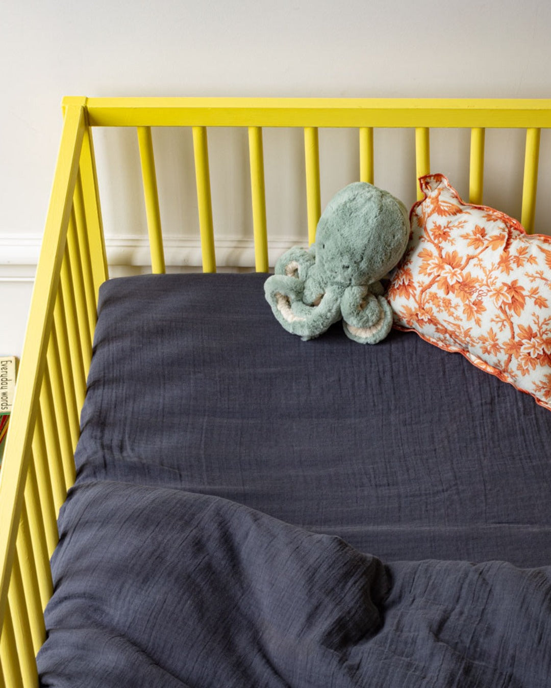Merci x Caramel - Drap-Housse En Gaze De Coton - Gris Fusain