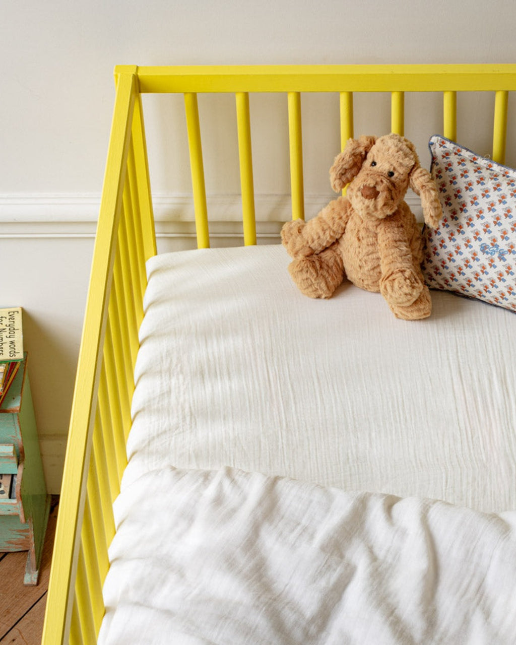 Merci x Caramel - Caramel x Merci - Cotton gauze fitted sheet - Meudon White