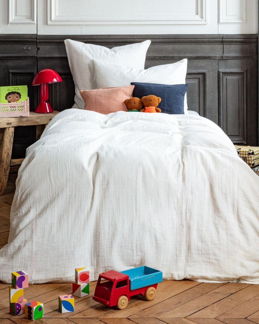 Merci x Caramel - Caramel x Merci - Cotton gauze fitted sheet - Meudon White