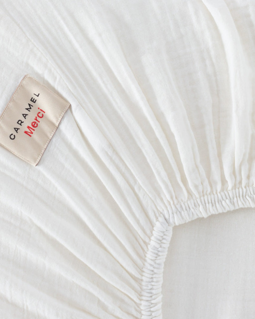 Merci x Caramel - Caramel x Merci - Cotton gauze fitted sheet - Meudon White