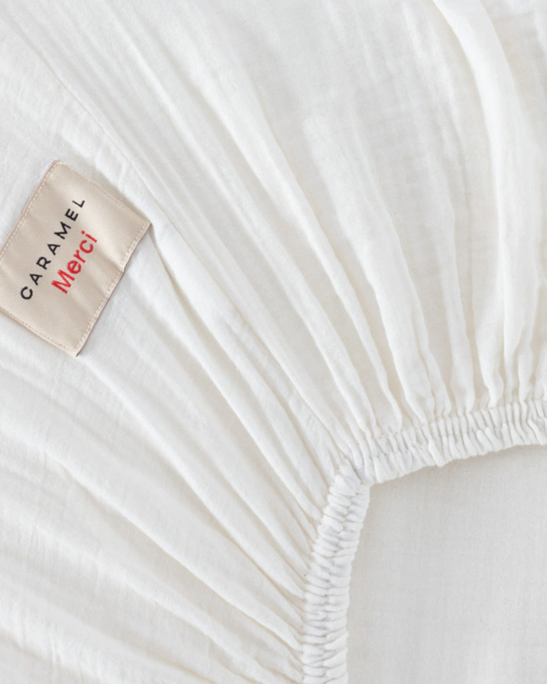 Merci x Caramel - Caramel x Merci - Cotton gauze fitted sheet - Meudon White