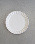 Hitoshi Kato - Kohiki Shima fluted plate - White