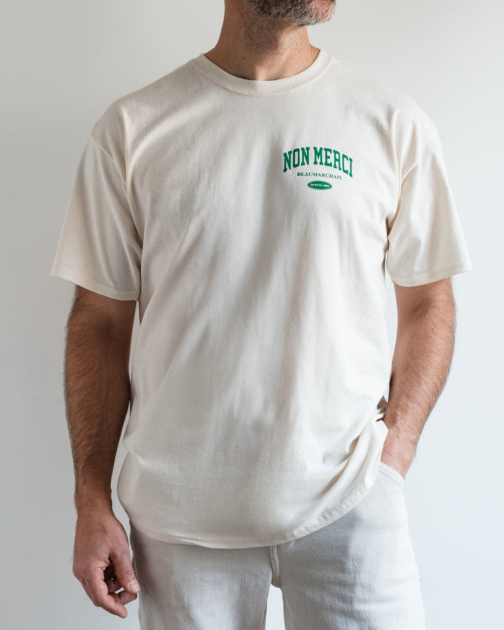 Merci - College T-Shirt Non - Green