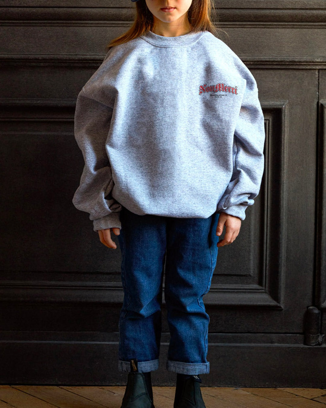 Merci - Sweat Enfant Gothique Non Merci - Gris