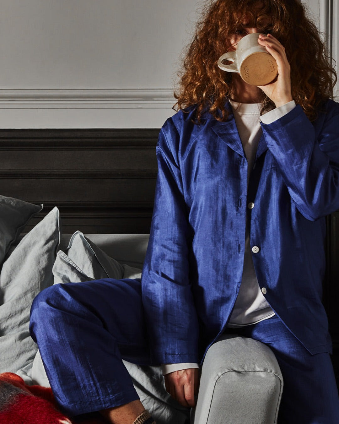 Merci - Pyjama en Soie - Bleu