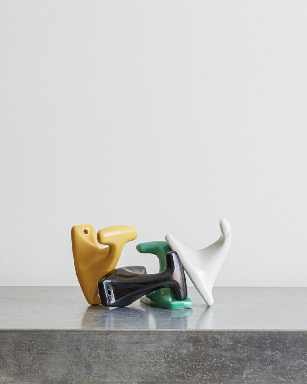 Merigous - Porcelain coat hook - Yellow