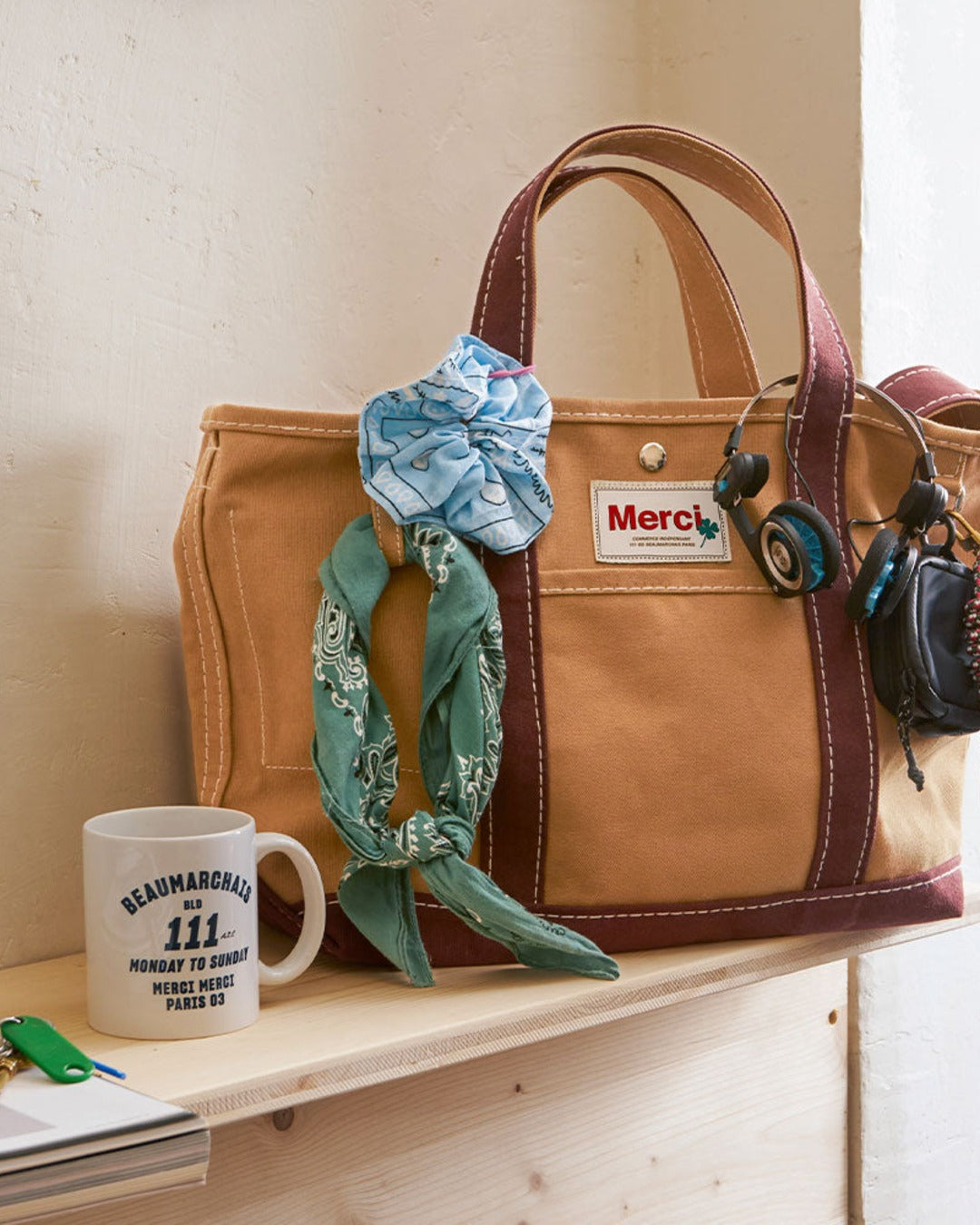 Merci - Candide shopping bag in canvas - Brown