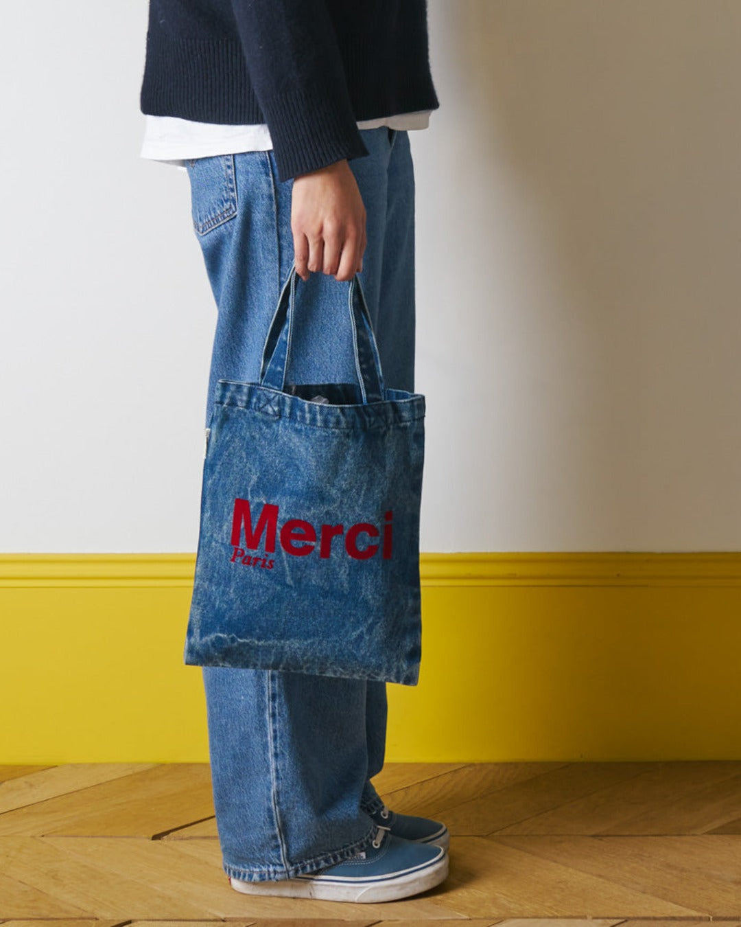 Merci - Cotton Tote Bag - Denim