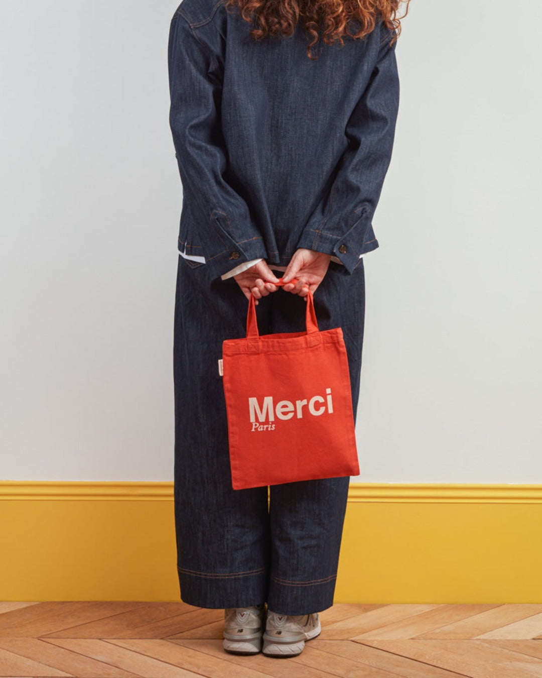 Merci - Cotton Tote Bag - Orange & Sand