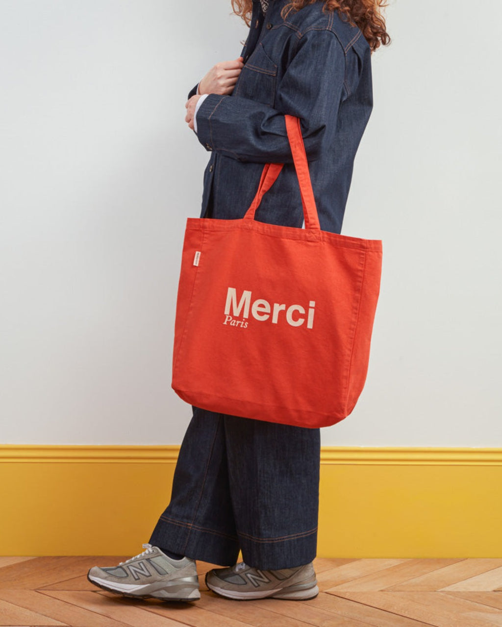 Merci - Cotton Tote Bag - Orange & Sand